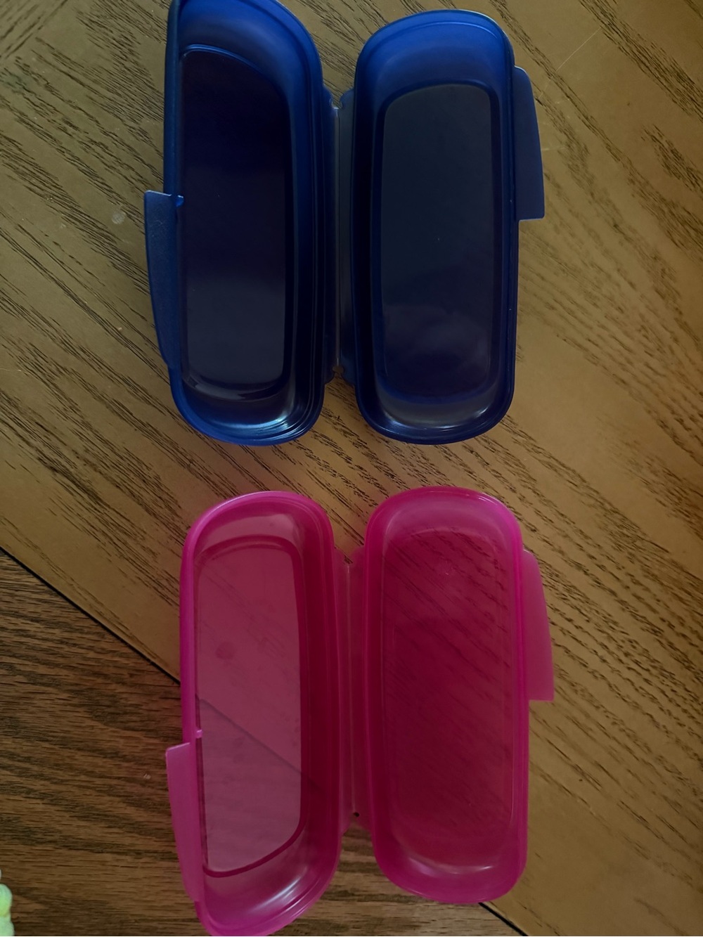 2 Tupperware Granola Bar Keepers / Eyeglasses Cases